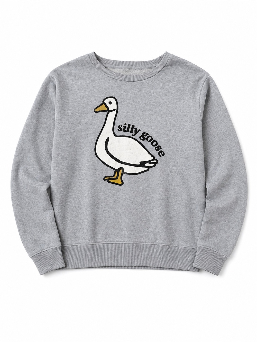 Silly Goose Grey Sweatshirt with Duck Graphic